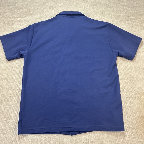 Tommy Hilfiger Bowling Shirt Mens Large Navy Blue Button Up Embroidered Logo - Picture 8 of 11